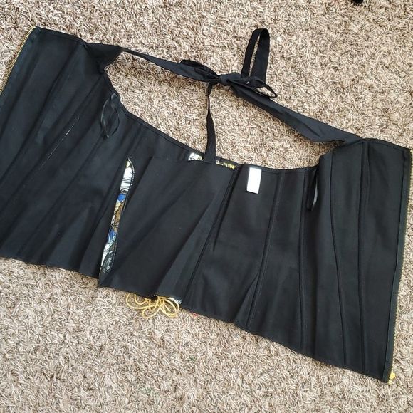 Star Wars 2X Allover Character Print Halter Corset Waist Cinch black White - Picture 10 of 13